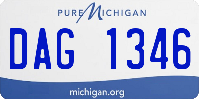 MI license plate DAG1346