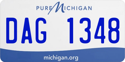 MI license plate DAG1348