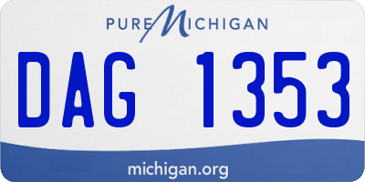 MI license plate DAG1353