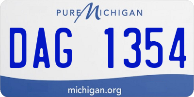 MI license plate DAG1354