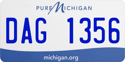 MI license plate DAG1356