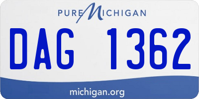 MI license plate DAG1362