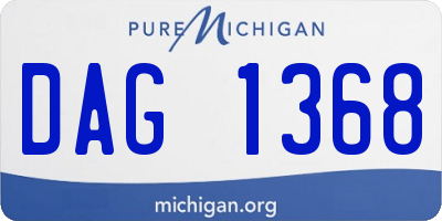 MI license plate DAG1368