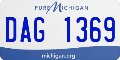 MI license plate DAG1369