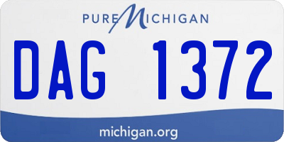 MI license plate DAG1372