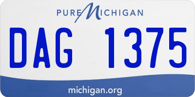 MI license plate DAG1375