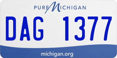 MI license plate DAG1377