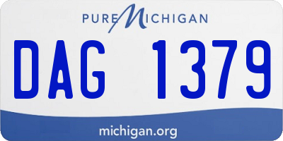 MI license plate DAG1379