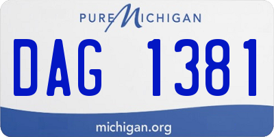 MI license plate DAG1381