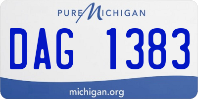 MI license plate DAG1383