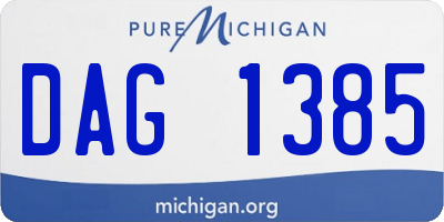 MI license plate DAG1385