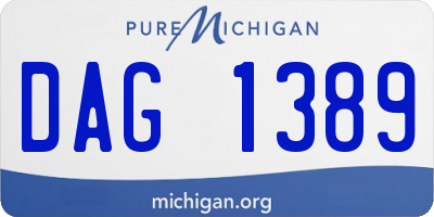 MI license plate DAG1389