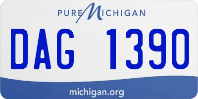 MI license plate DAG1390