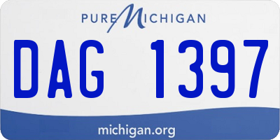 MI license plate DAG1397
