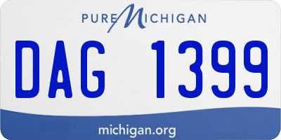 MI license plate DAG1399