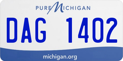 MI license plate DAG1402