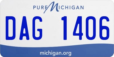 MI license plate DAG1406