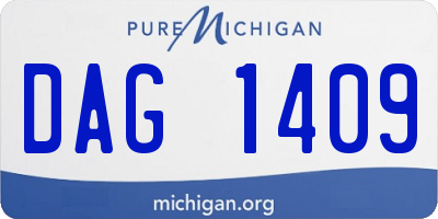 MI license plate DAG1409