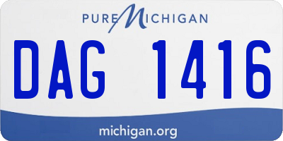 MI license plate DAG1416