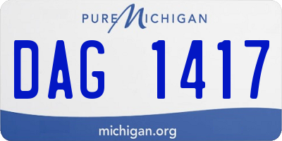 MI license plate DAG1417