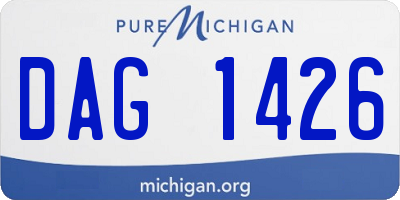MI license plate DAG1426