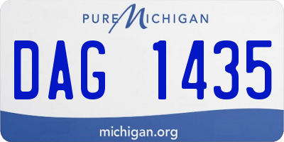 MI license plate DAG1435