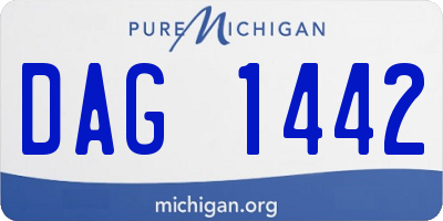 MI license plate DAG1442