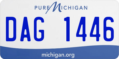 MI license plate DAG1446