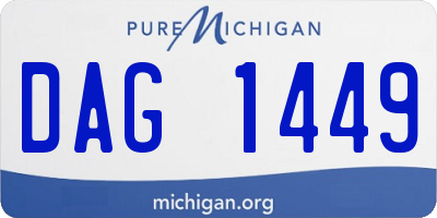 MI license plate DAG1449