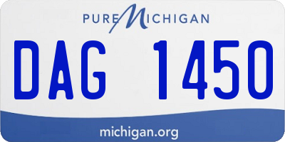 MI license plate DAG1450