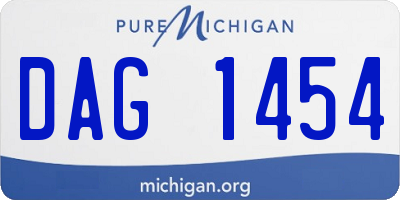MI license plate DAG1454