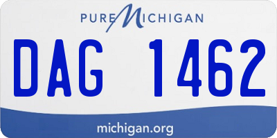 MI license plate DAG1462