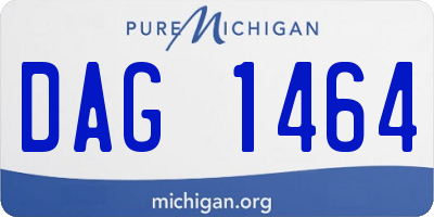 MI license plate DAG1464