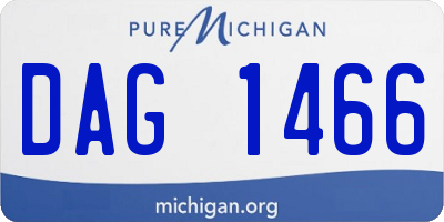 MI license plate DAG1466
