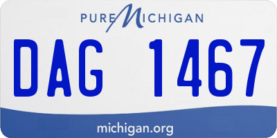 MI license plate DAG1467