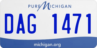 MI license plate DAG1471