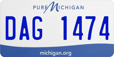 MI license plate DAG1474