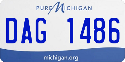 MI license plate DAG1486