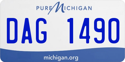 MI license plate DAG1490