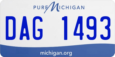 MI license plate DAG1493