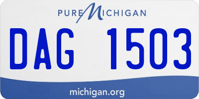 MI license plate DAG1503