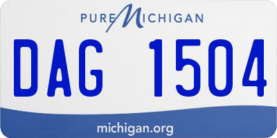 MI license plate DAG1504