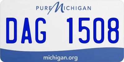 MI license plate DAG1508
