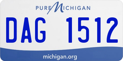 MI license plate DAG1512