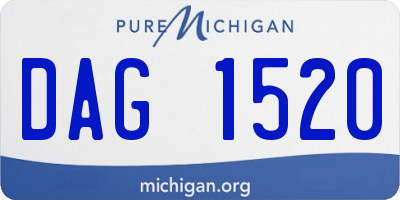 MI license plate DAG1520