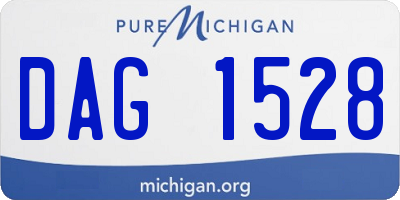 MI license plate DAG1528