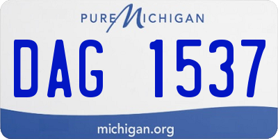 MI license plate DAG1537