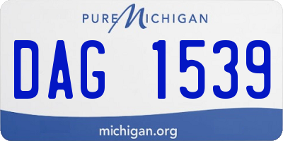 MI license plate DAG1539