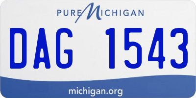 MI license plate DAG1543