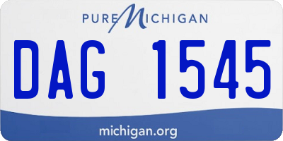 MI license plate DAG1545